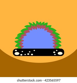 flat vector icon design collection grass and bush