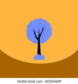 flat vector icon design collection tree silhouette
