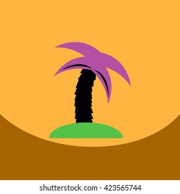flat vector icon design collection palm tree silhouette