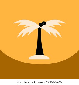 flat vector icon design collection palm tree silhouette