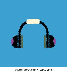 flat vector icon design collection music headphones