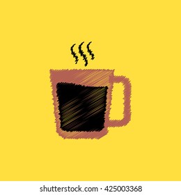 flat vector icon design collection cup of hot coffee