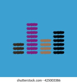 flat vector icon design collection sound and audio waves