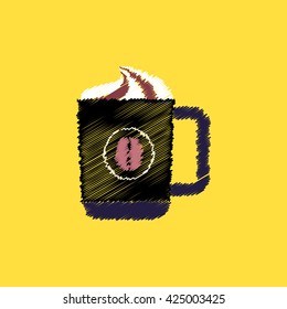 flat vector icon design collection cup of cappuccino