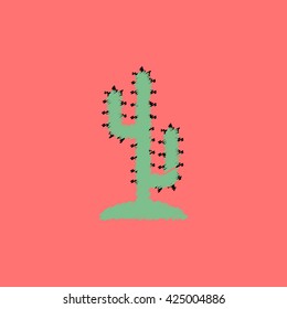 flat vector icon design collection cactus sign