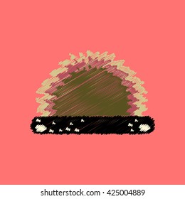 flat vector icon design collection grass and bush