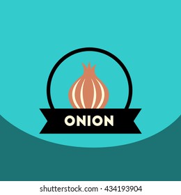 flat vector icon design collection  onion emblem 