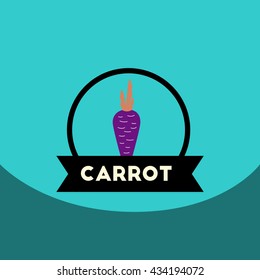 flat vector icon design collection  carrot emblem