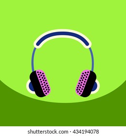 flat vector icon design collection  music headphones
