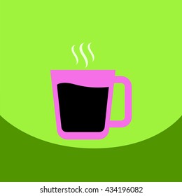flat vector icon design collection  cup of hot coffee