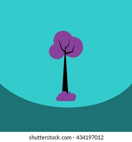 flat vector icon design collection  tree silhouette