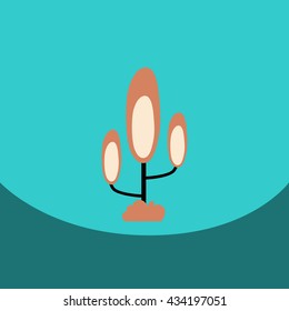 flat vector icon design collection  tree silhouette