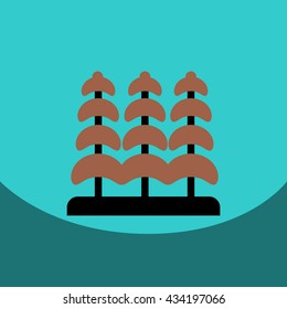 flat vector icon design collection  tree silhouette