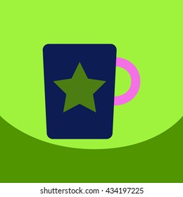 flat vector icon design collection  cup with star