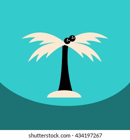 flat vector icon design collection  palm tree silhouette