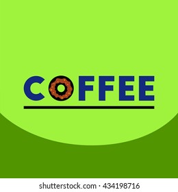  flat vector icon design collection  coffee emblem and donut