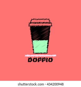 flat vector icon design collection  doppio to go