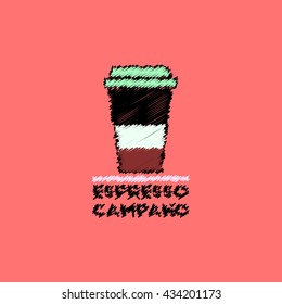 flat vector icon design collection  espresso campano to go