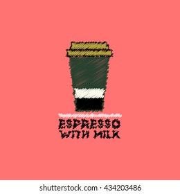 flat vector icon design collection  espresso with milk