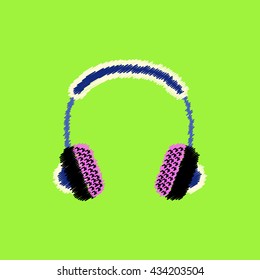 flat vector icon design collection  music headphones
