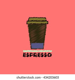 flat vector icon design collection  cup of espresso