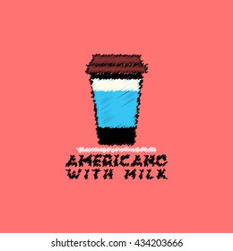 flat vector icon design collection  americano with milk