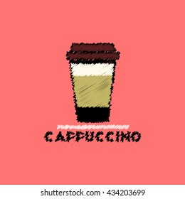 flat vector icon design collection  cappuccino to go