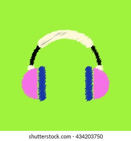 flat vector icon design collection  music headphones
