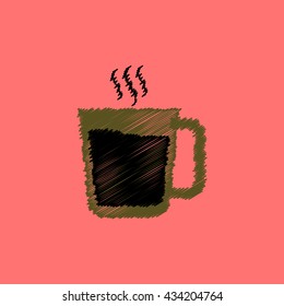 flat vector icon design collection  cup of hot coffee