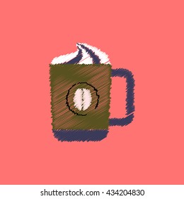 flat vector icon design collection  cup of cappuccino