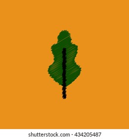 flat vector icon design collection  tree leaf