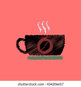  flat vector icon design collection  cup of hot coffee