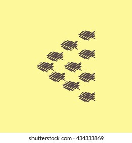 flat vector icon design collection flock of fish