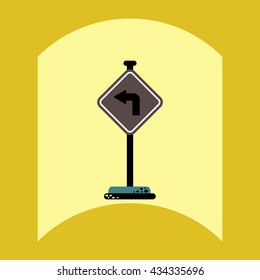 flat vector icon design collection road sign