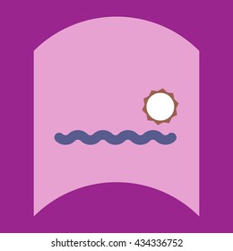 flat vector icon design collection sea and sun