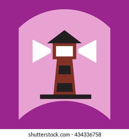 flat vector icon design collection lighthouse and signal