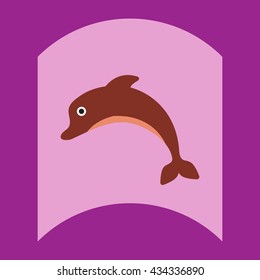 flat vector icon design collection dolphin silhouette