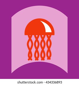 flat vector icon design collection jellyfish silhouette
