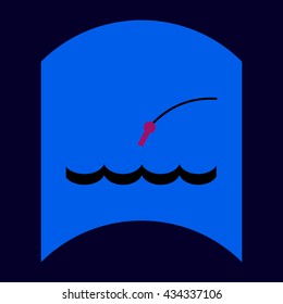 flat vector icon design collection sea fishing