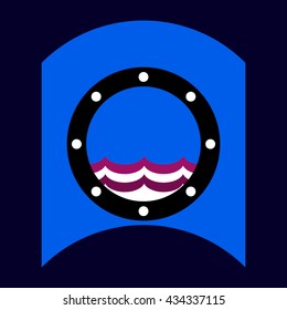 flat vector icon design collection sea and porthole