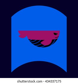 flat vector icon design collection whale silhouette