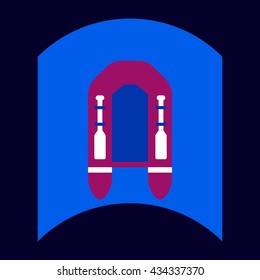 flat vector icon design collection boat in sea