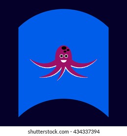 flat vector icon design collection octopus silhouette