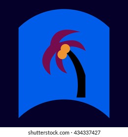 flat vector icon design collection silhouette of palm