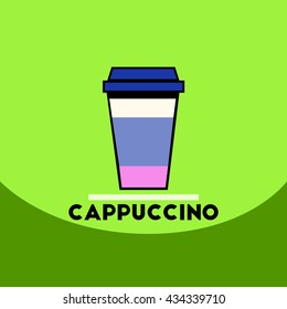flat vector icon design collection  cappuccino to go
