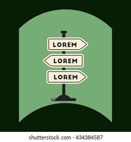 flat vector icon design collection road sign