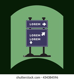 flat vector icon design collection road sign