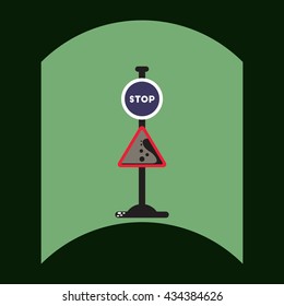 flat vector icon design collection road sign