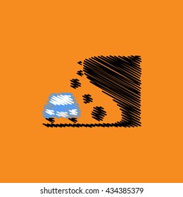 flat vector icon design collection car and rock collapse