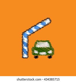 flat vector icon design collection barrier and car